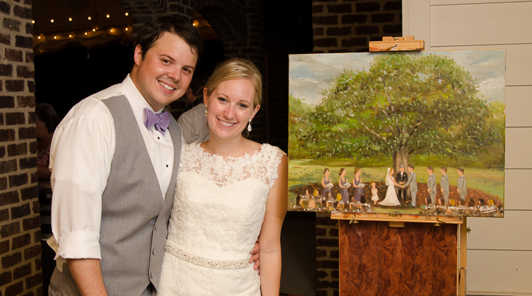Tyler Allie Live Wedding Painting at the Oaks at Salem-3