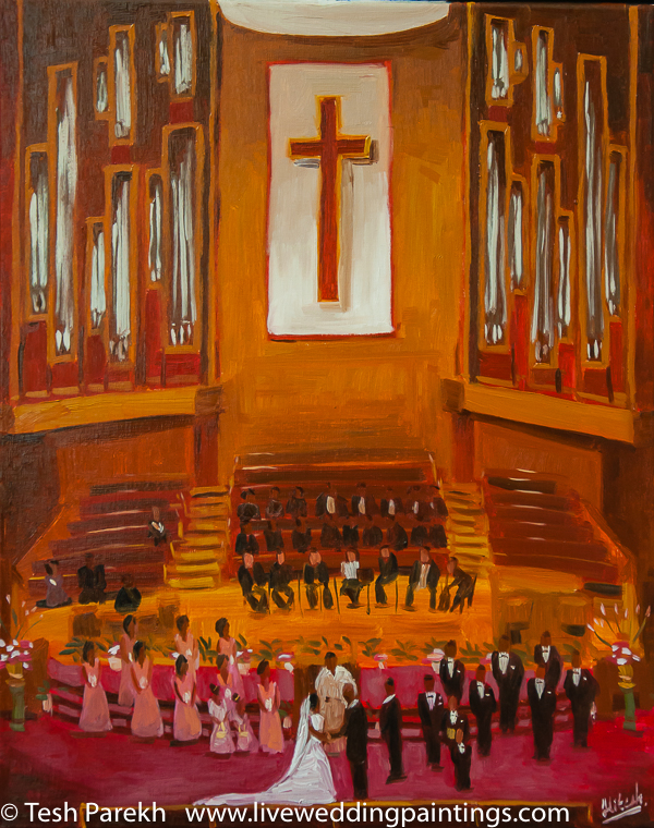 LIVE Wedding Painting by Tesh Parekh - Artist - Oil Painting
